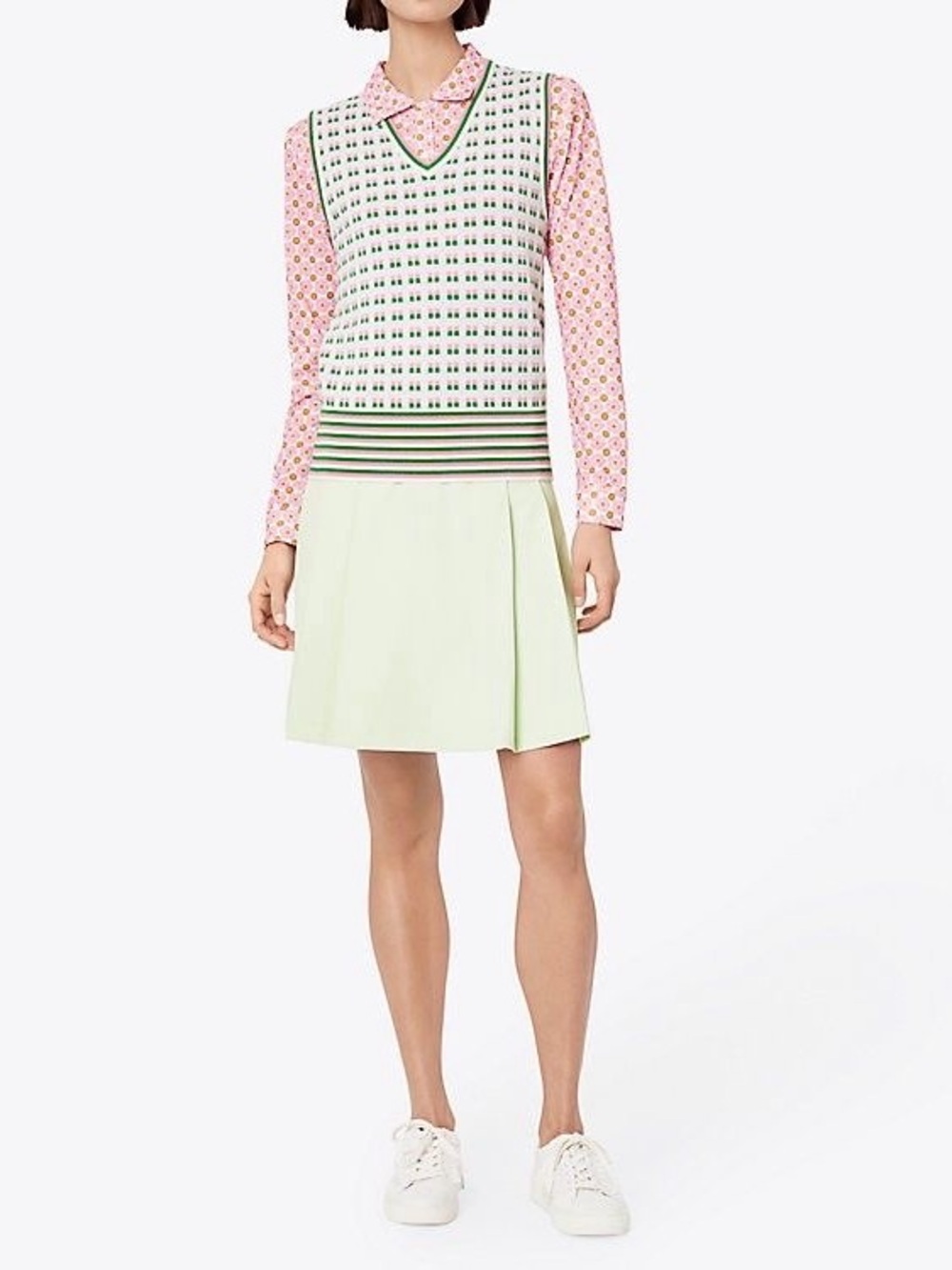 TORY BURCH SPORT Tech Twill Golf Skirt Fresh Mint - Picture 2 of 7